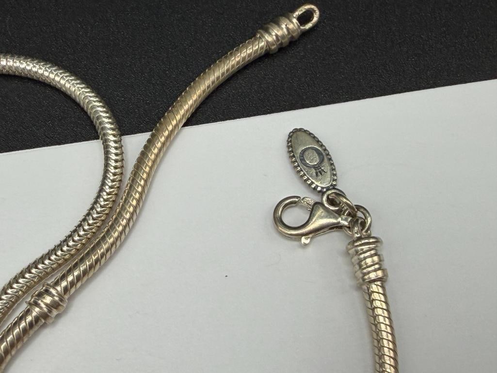 THREE STERLING SILVER CHARM BRACELETS INCLUDING ONE PANDORA - 6