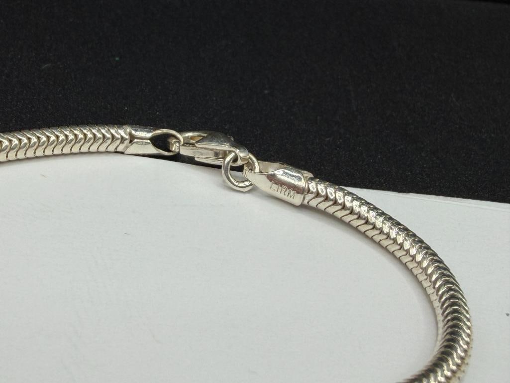 THREE STERLING SILVER CHARM BRACELETS INCLUDING ONE PANDORA - 8