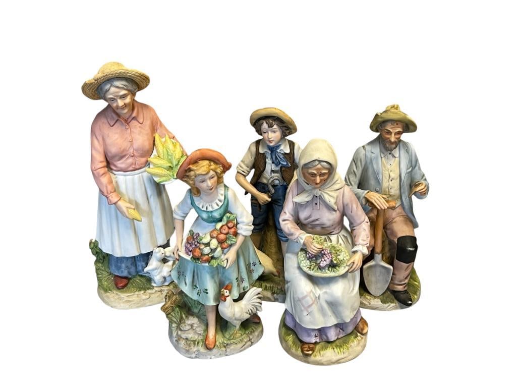HAND PAINTED PORCELAIN HOMCO FIGURINES TOTAL OF FIVE (1 of 11)
