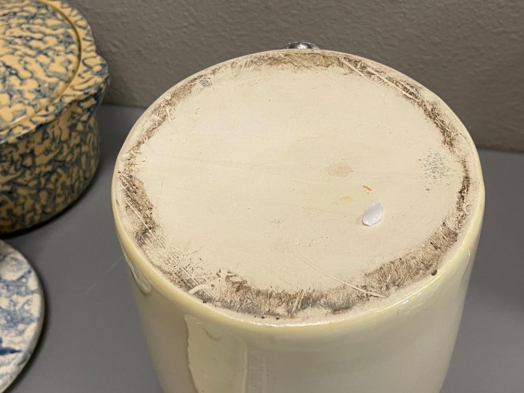 CERAMIC POTTERY STYLE CROCK WINE DISPENSER APPROX. ONE GALLON - 6