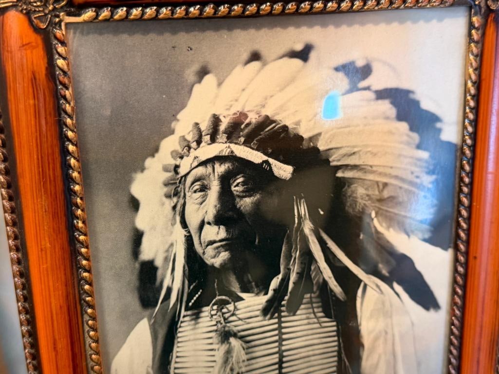 BLACK AND WHITE PHOTO-PRINTS OF PROMINENT NATIVE AMERICAN FIGURES GERONIMO, AL-CHE-SAY, RED CLOUD - 13