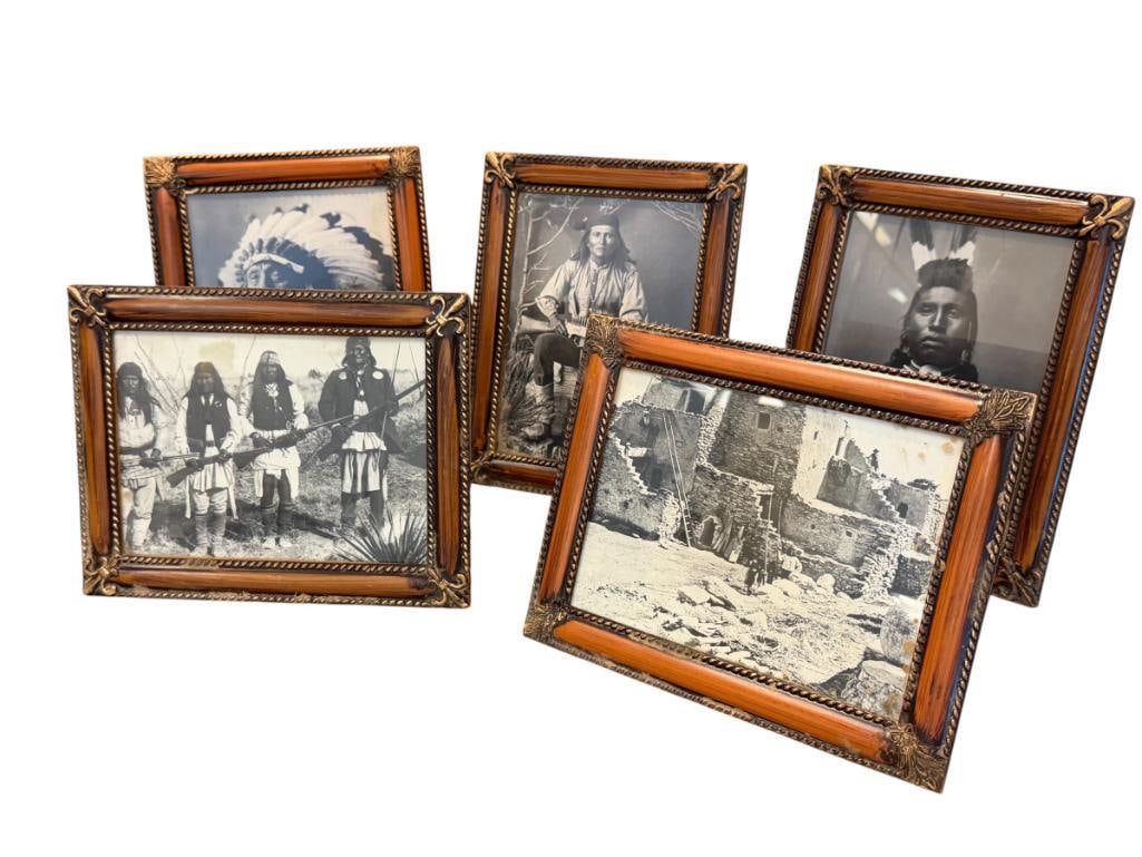 BLACK AND WHITE PHOTO-PRINTS OF PROMINENT NATIVE AMERICAN FIGURES GERONIMO, AL-CHE-SAY, RED CLOUD (1 of 19)