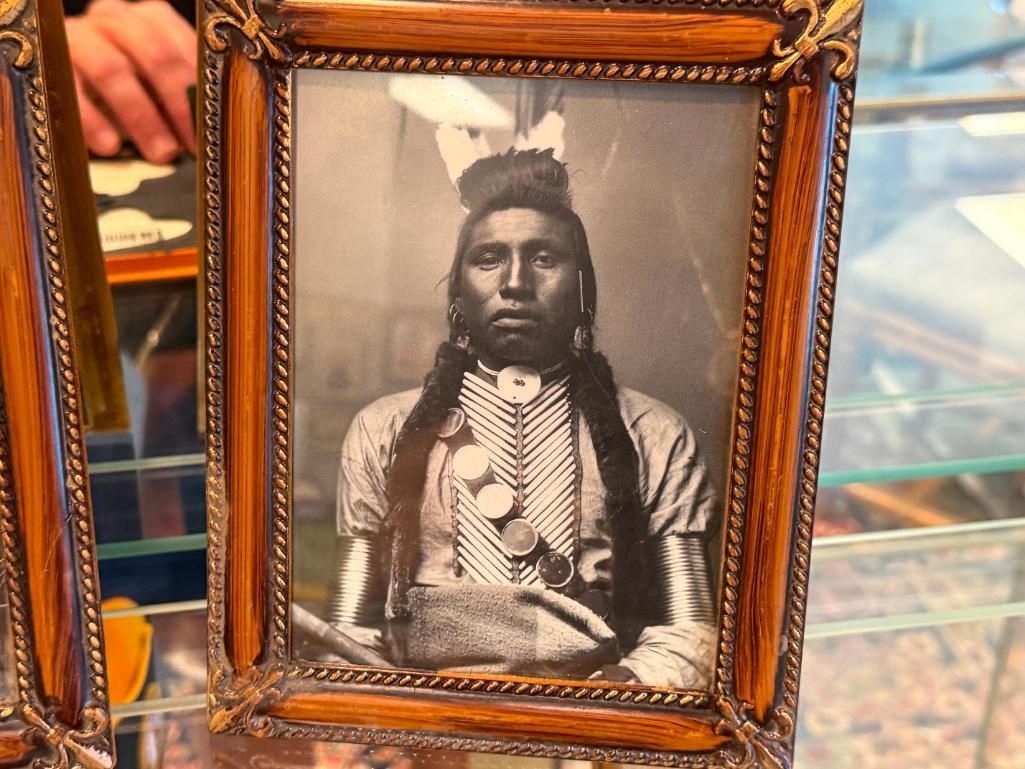 BLACK AND WHITE PHOTO-PRINTS OF PROMINENT NATIVE AMERICAN FIGURES GERONIMO, AL-CHE-SAY, RED CLOUD - 5