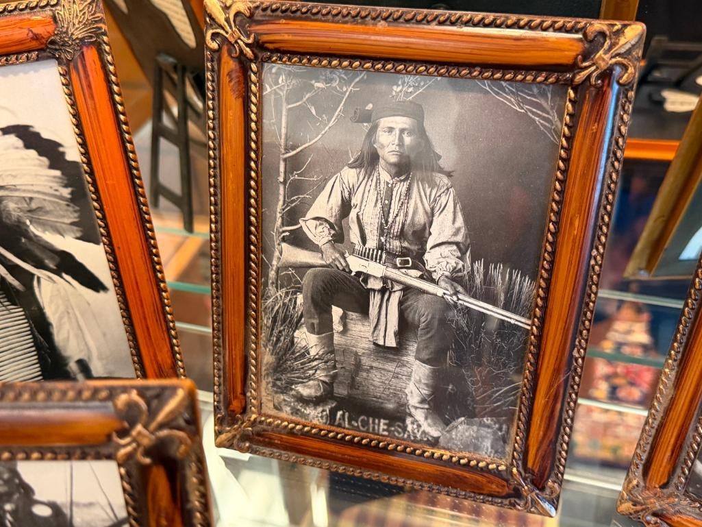 BLACK AND WHITE PHOTO-PRINTS OF PROMINENT NATIVE AMERICAN FIGURES GERONIMO, AL-CHE-SAY, RED CLOUD - 7