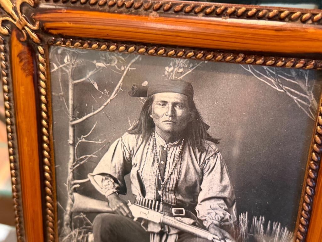 BLACK AND WHITE PHOTO-PRINTS OF PROMINENT NATIVE AMERICAN FIGURES GERONIMO, AL-CHE-SAY, RED CLOUD - 8