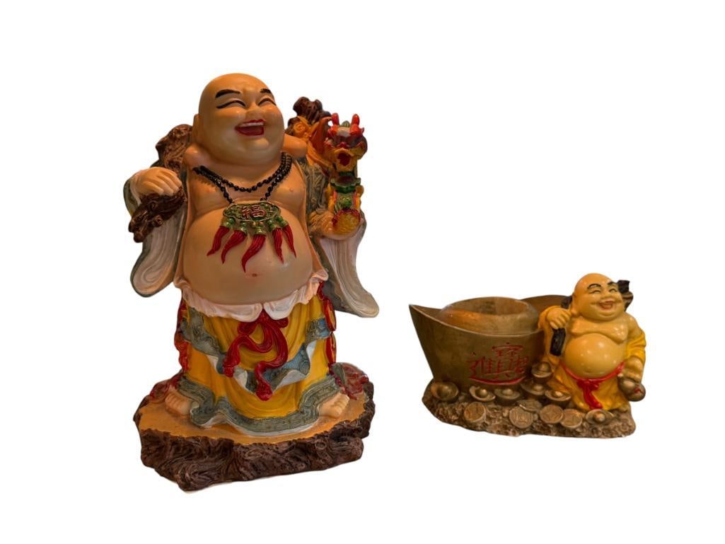 HEAVY RESIN LAUGHING BUDDHAS CHINESE FENG SHUI FIGURES (1 of 9)