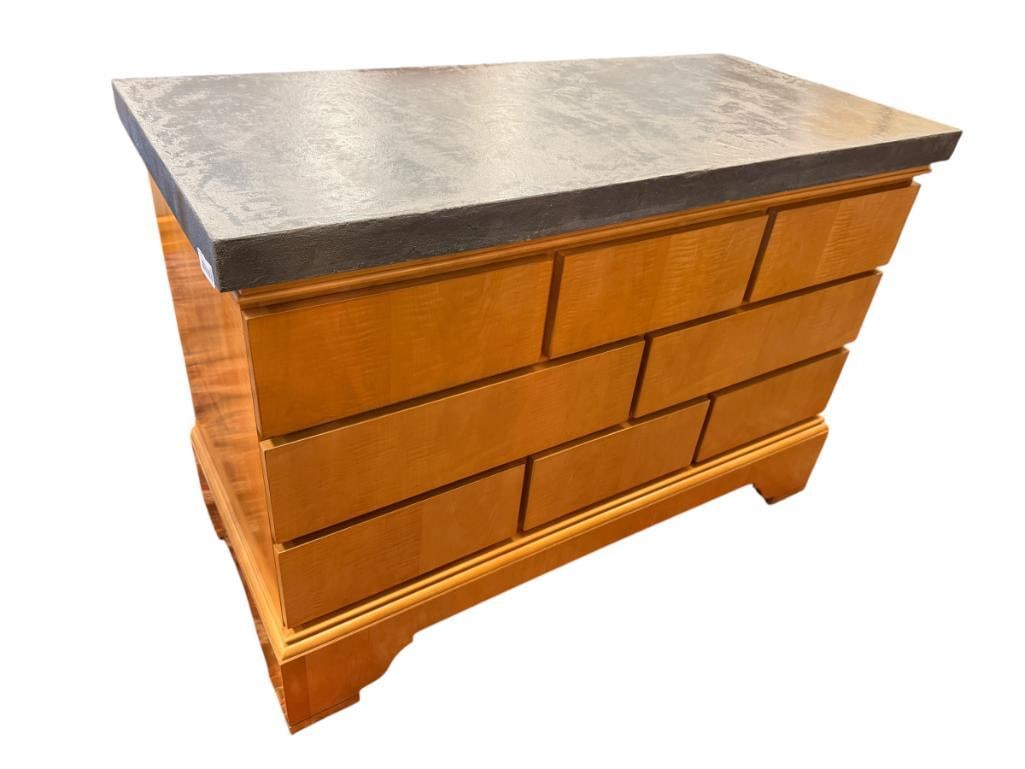 CLASSIC STATEMENTS BY DREXEL MAPLE EIGHT DRAWER DRESSER WITH SLATE STYLED TOP (1 of 9)