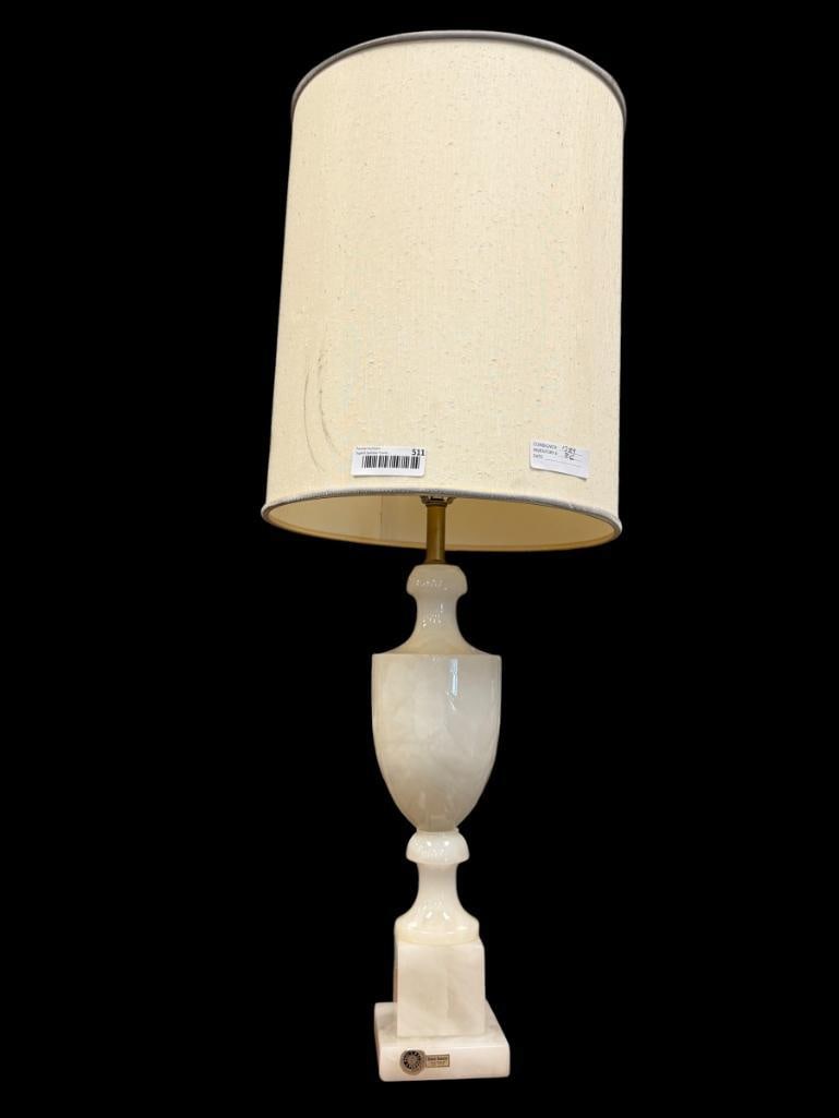 PAUL'S PRODUCTS ITALIAN MADE ALABASTER CARVED URN TABLE LAMP (1 of 9)