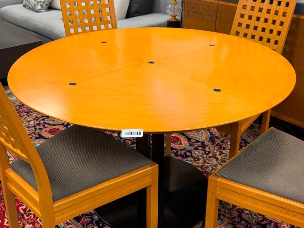 CONDE HOUSE SCANDINAVIAN DESIGN MAPLE HARDWOOD WAFFLE WEAVE CHAIRS AND DINING TABLE - 2