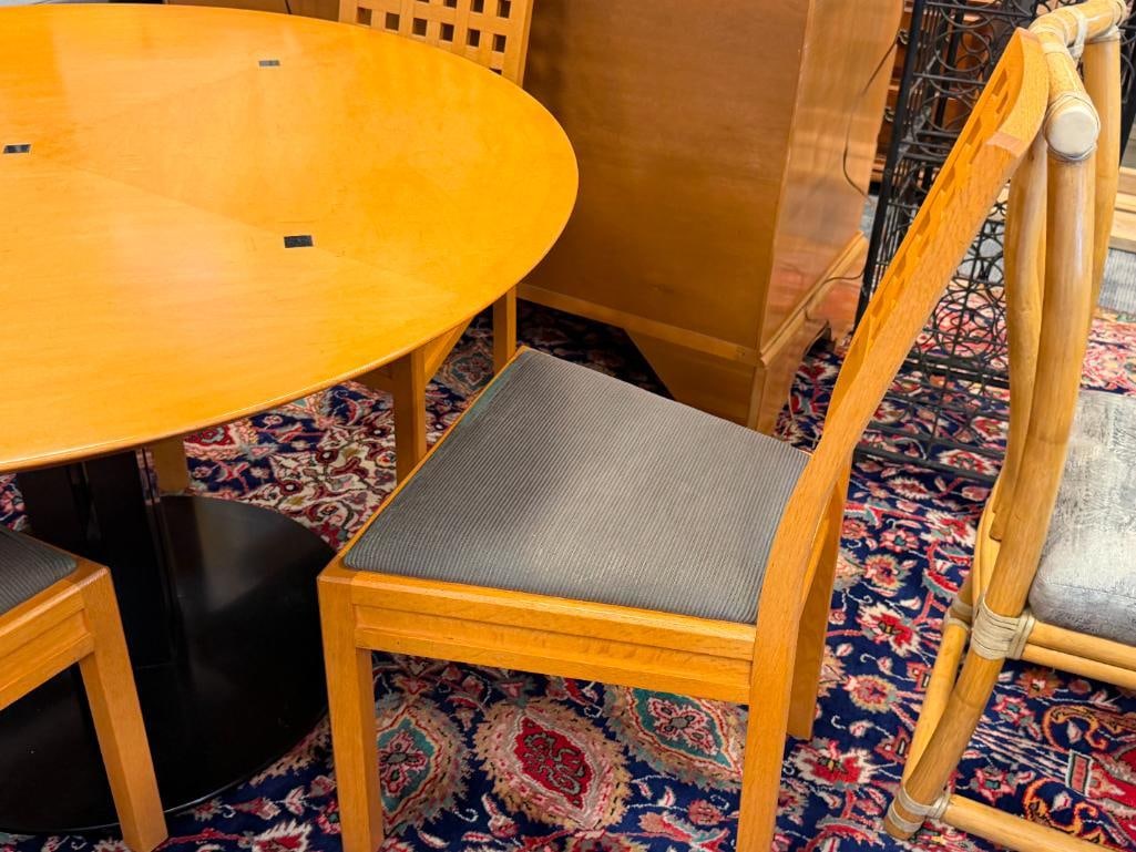 CONDE HOUSE SCANDINAVIAN DESIGN MAPLE HARDWOOD WAFFLE WEAVE CHAIRS AND DINING TABLE - 6