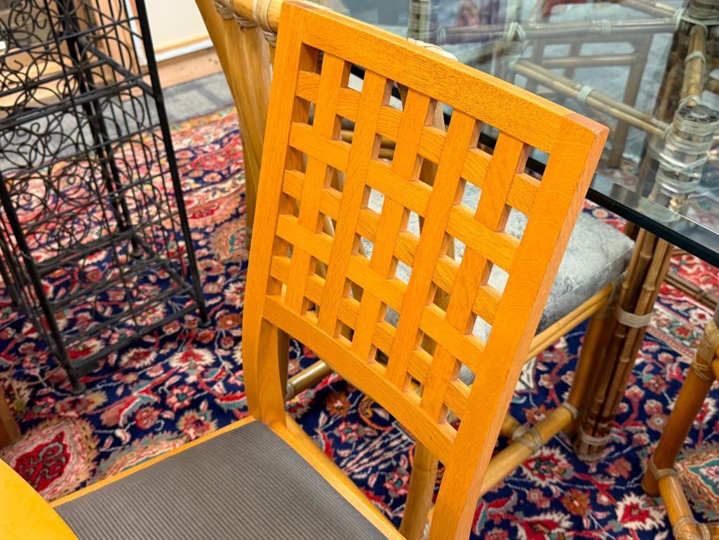 CONDE HOUSE SCANDINAVIAN DESIGN MAPLE HARDWOOD WAFFLE WEAVE CHAIRS AND DINING TABLE - 7