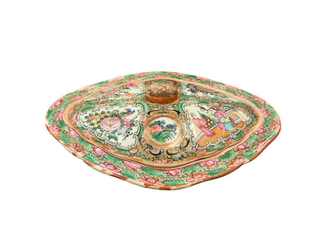 ANTIQUE CHINESE ROSE MEDALLION COVERED DISH (1 of 9)