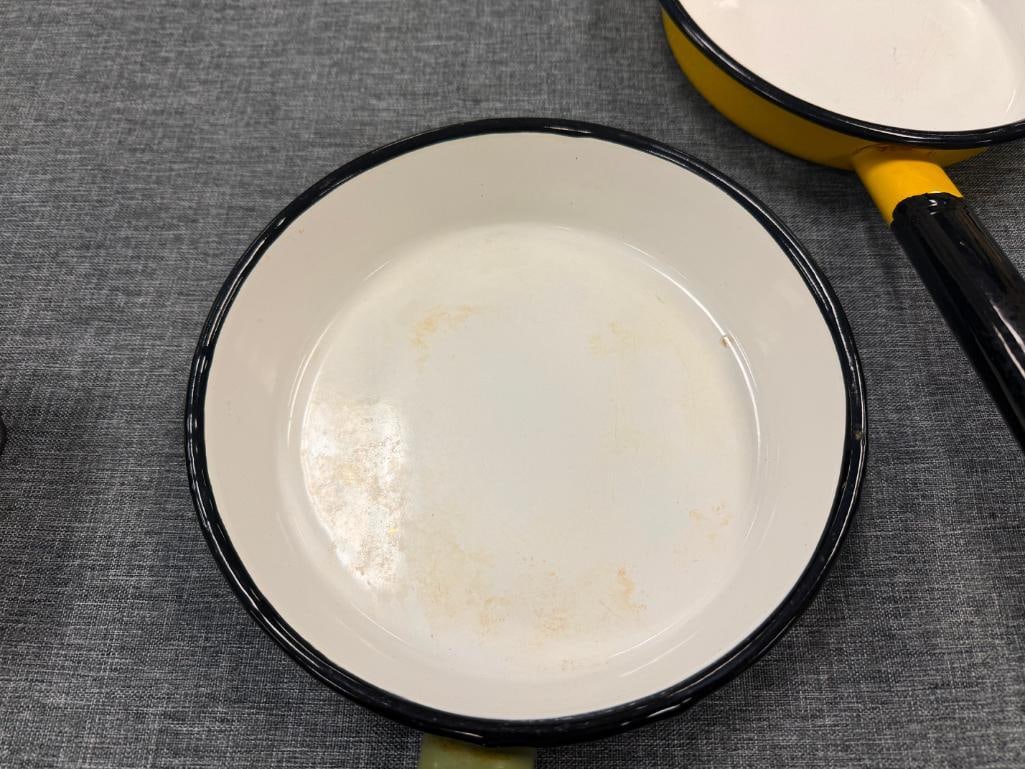 VINTAGE HUTA SILESIA POLISH MADE ENAMELED PANS CIRCA 1970'S - 5