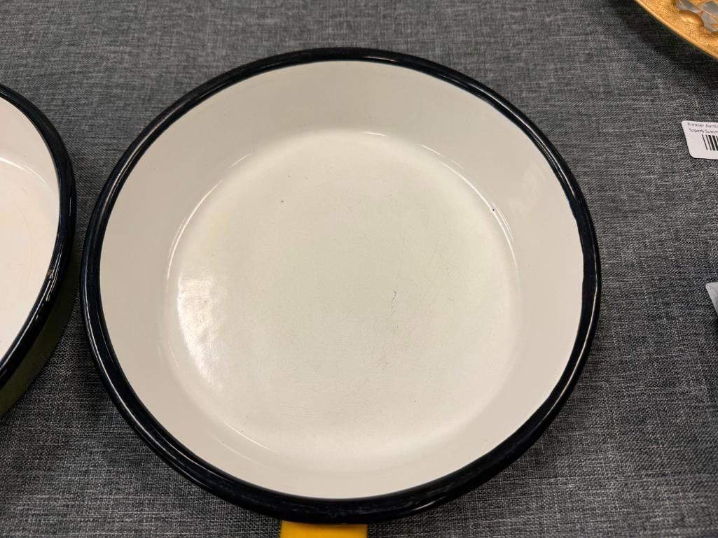 VINTAGE HUTA SILESIA POLISH MADE ENAMELED PANS CIRCA 1970'S - 7
