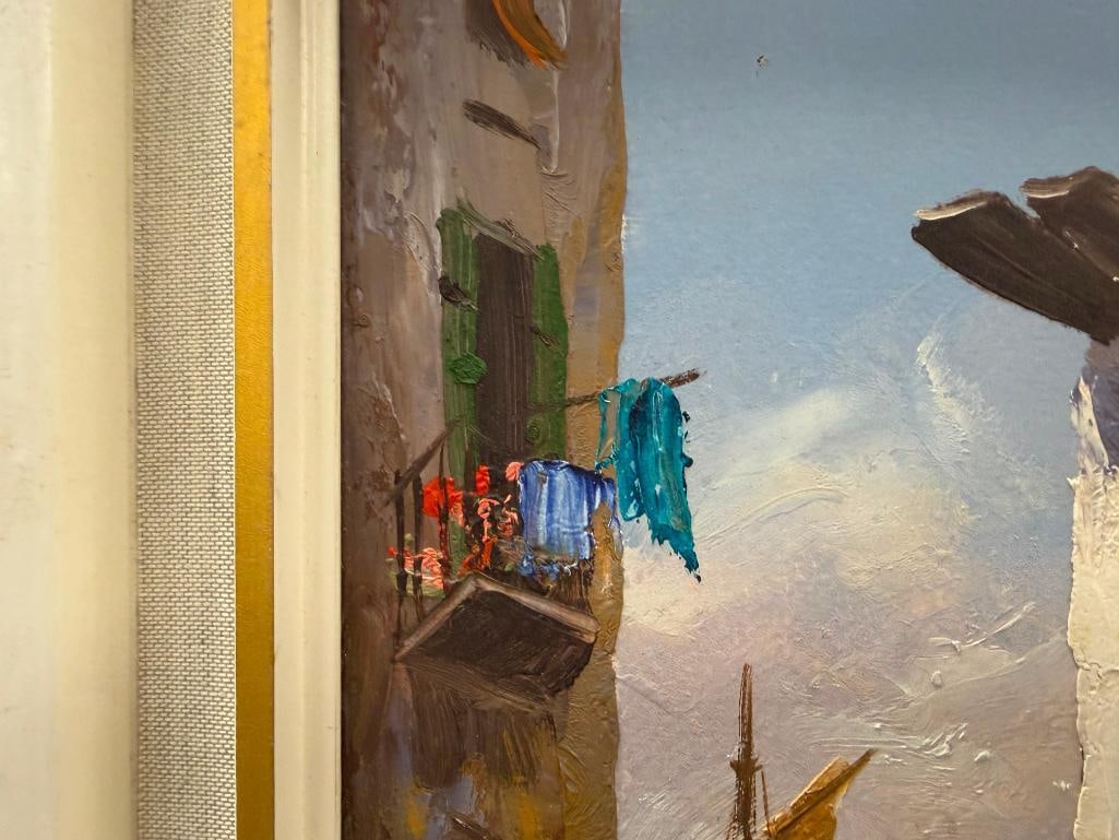 NEGRELLI MID-20TH CENTURY EUROPEAN ARTIST ORIGINAL OIL ON BOARD MEDITERRANEAN SCENE PAINTING - 5