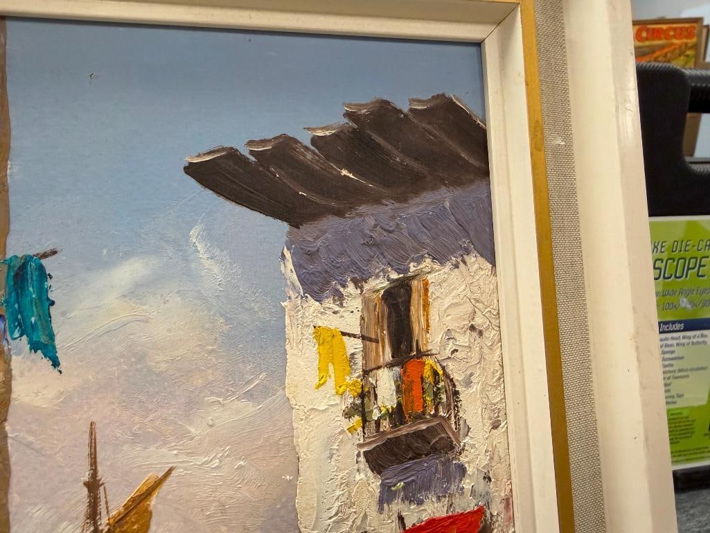 NEGRELLI MID-20TH CENTURY EUROPEAN ARTIST ORIGINAL OIL ON BOARD MEDITERRANEAN SCENE PAINTING - 7