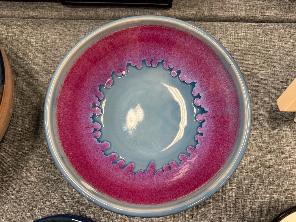 ASSORTED POTTERY DISHES FROM LOCAL POTTER JOE WINTER, VINTAGE CERASARDA ITALIAN BOWL AND HUNT DISH - 14