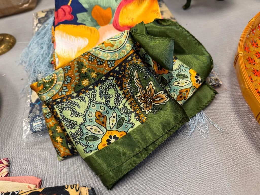 SIX WOMAN SILK SCARVES - 6