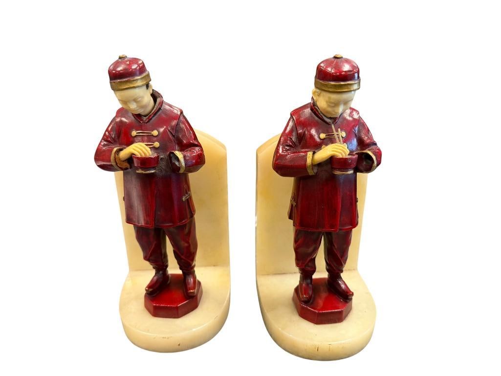 PAIR OF FRENCH ART DECO STYLED FIGURAL BOOKENDS (1 of 10)
