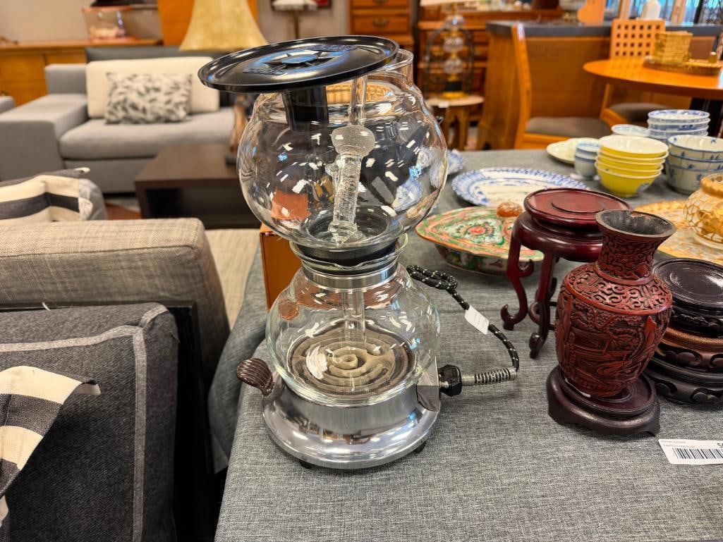 1940'S CORY GLASS VACUUM DRU DRL ROD COFFEE BREWER - 2