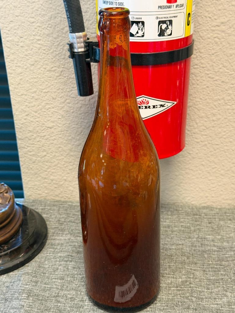19TH CENTURY STREATOR BOTTLE & GLASS CO. AMBER GLASS BOTTLE PRE-PROHIBITION - 4