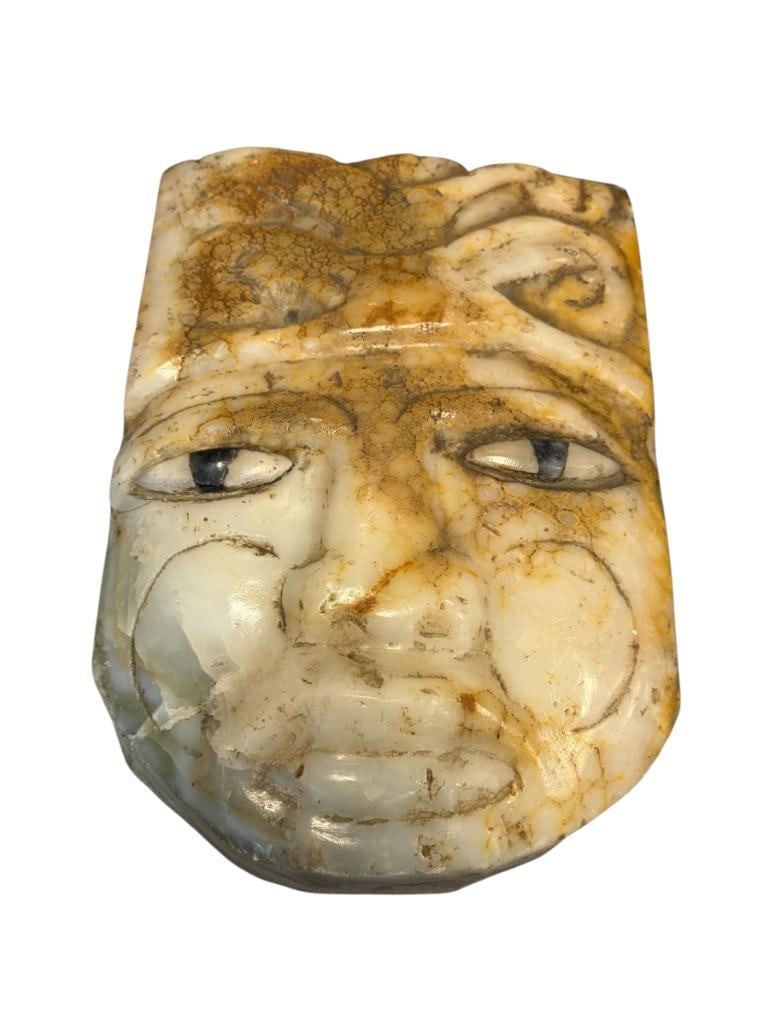 STYLIZED CARVED STONE AZTEC / MAYAN INSPIRED MASK HEAVY OVER 15 POUNDS (1 of 8)