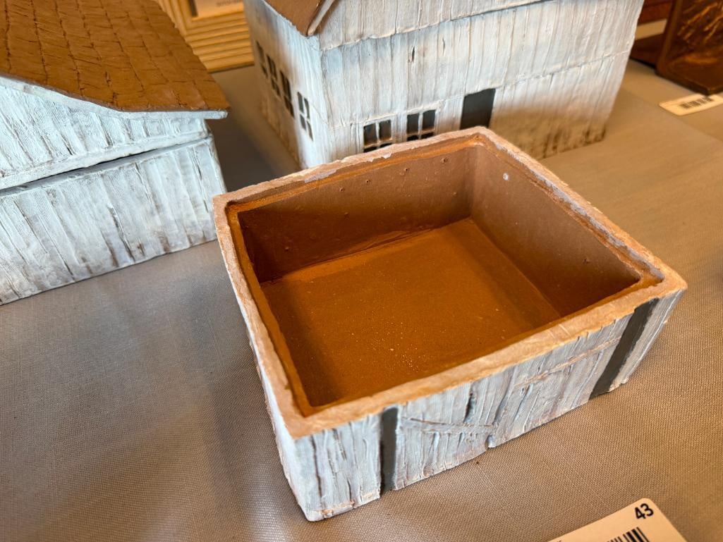 SHIRLEY BARAN SHABBY CHIC STYLED COUNTRY / FARM HAND SCULPTED POTTERY CANISTER SET RENO, NV - 9