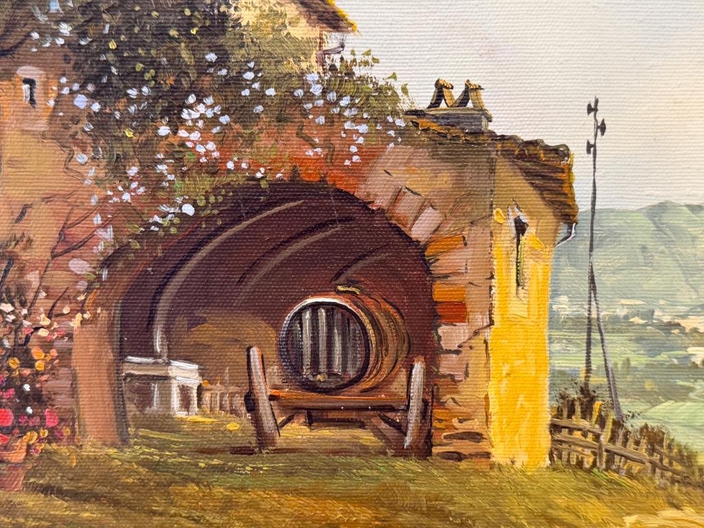 LUCIANO TORSI ITALIAN BORN ARTIST ORIGINAL OIL ON CANVAS PAINTING LANDSCAPE OF CARRARA, ITALY - 3