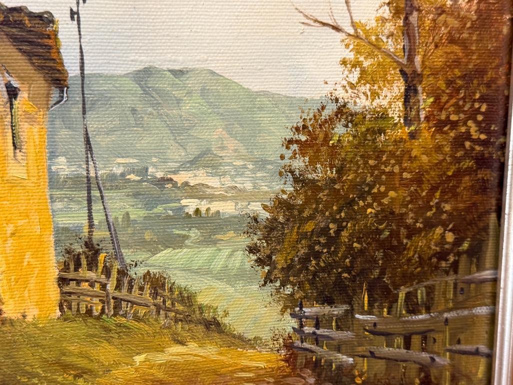 LUCIANO TORSI ITALIAN BORN ARTIST ORIGINAL OIL ON CANVAS PAINTING LANDSCAPE OF CARRARA, ITALY - 4