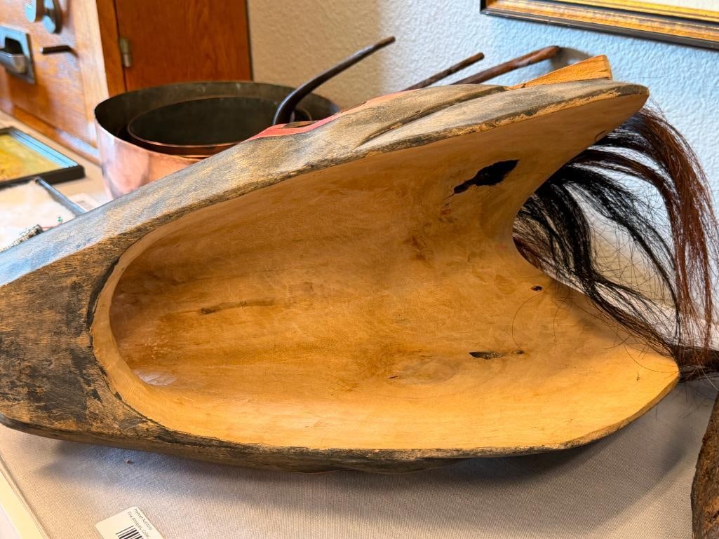 NORTHWEST COAST HAND CRAFTED KWAKWAKA'WAKW CEREMONIAL TRANSFORMATION MASK - 9