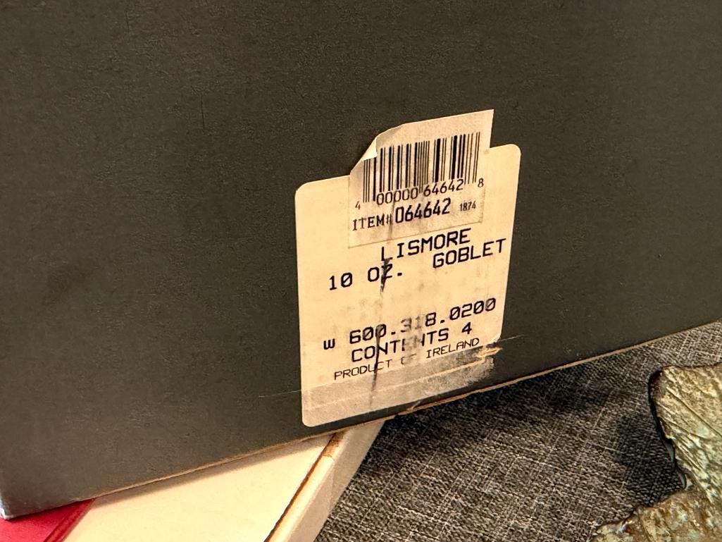SET OF FOUR WATERFORD CRYSTAL 10 OZ LISMORE GOBLETS - 5