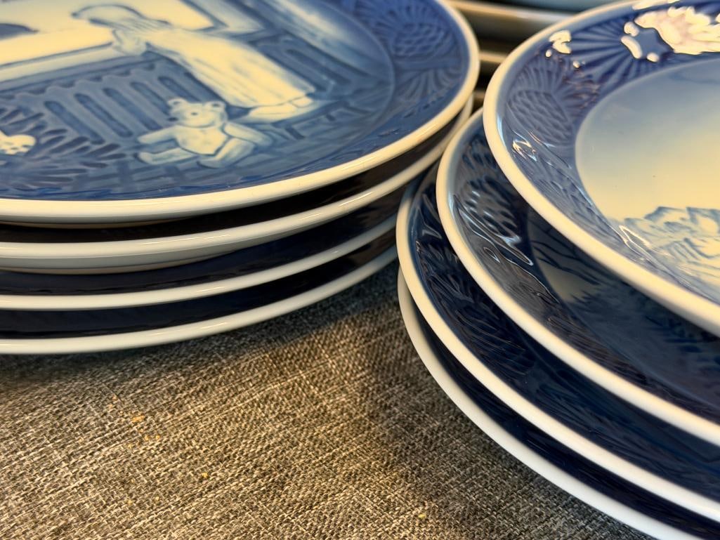 ROYAL COPENHAGEN BLUE AND WHITE PORCELAIN HOLIDAY ANNUAL PLATES MADE IN DENMARK - 16
