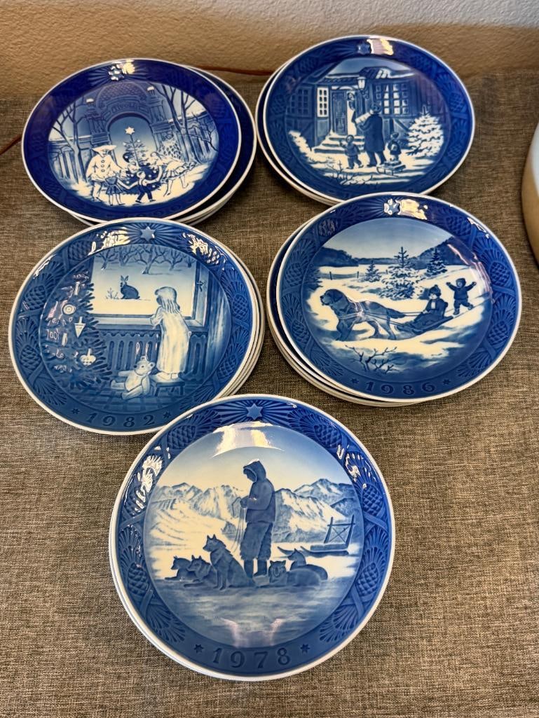 ROYAL COPENHAGEN BLUE AND WHITE PORCELAIN HOLIDAY ANNUAL PLATES MADE IN DENMARK - 2