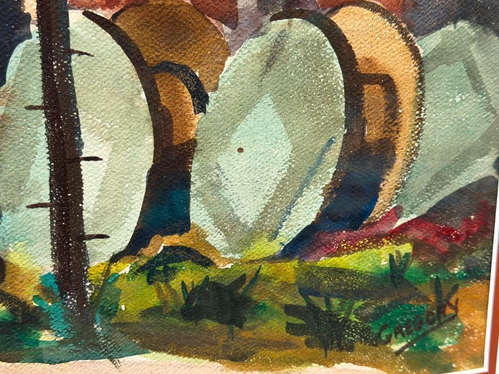 ORIGINAL WATERCOLOR ON PAPER SIGNED GREGORY - 5