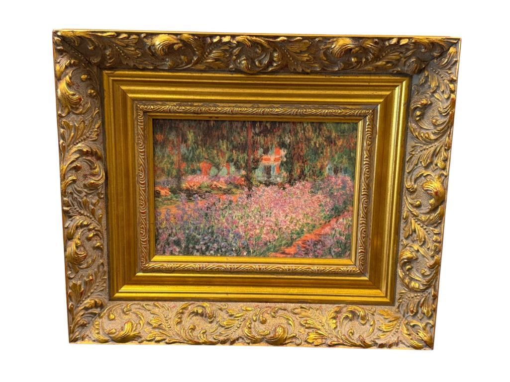 CLAUDE MONET WORLD RENOWN ARTIST TEXTURED PRINT ON CANVAS IRISES IN MONET'S GARDEN (1 of 6)
