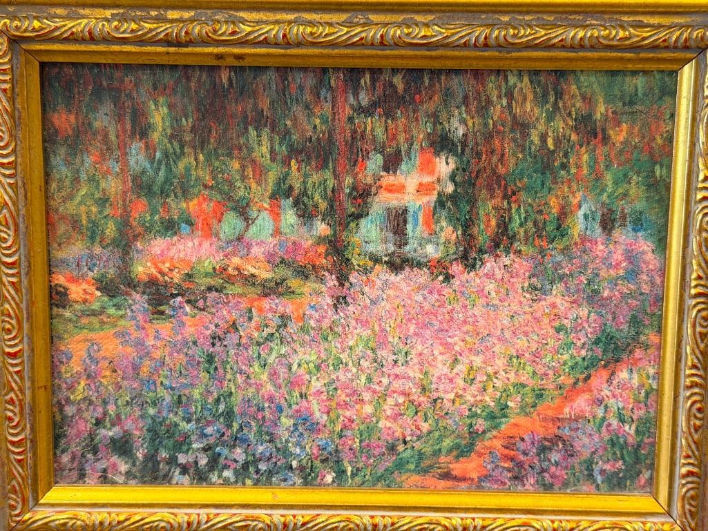 CLAUDE MONET WORLD RENOWN ARTIST TEXTURED PRINT ON CANVAS IRISES IN MONET'S GARDEN - 2