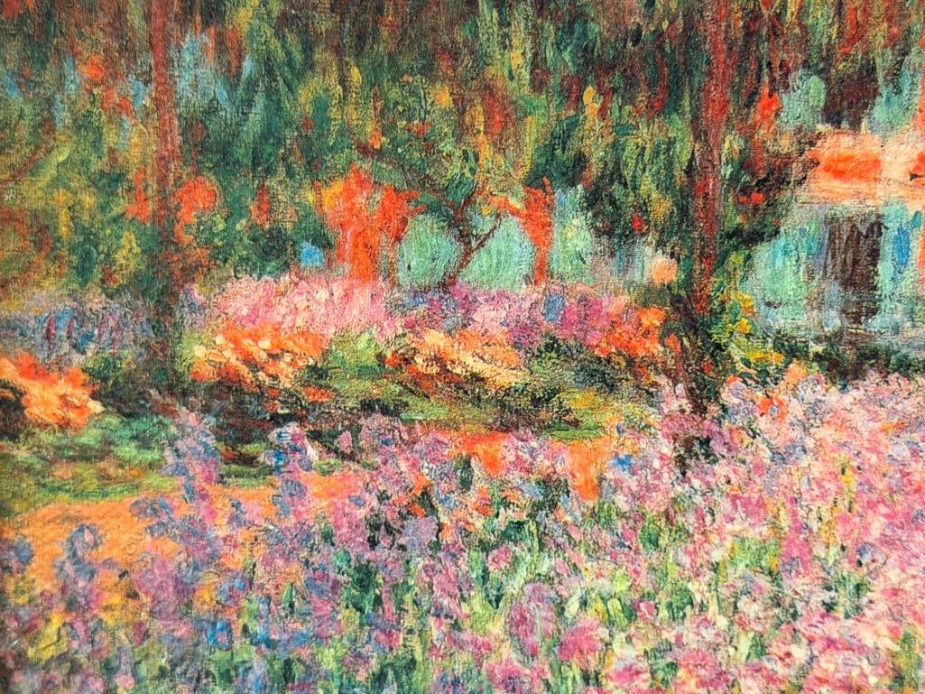 CLAUDE MONET WORLD RENOWN ARTIST TEXTURED PRINT ON CANVAS IRISES IN MONET'S GARDEN - 3