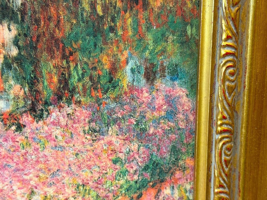 CLAUDE MONET WORLD RENOWN ARTIST TEXTURED PRINT ON CANVAS IRISES IN MONET'S GARDEN - 4