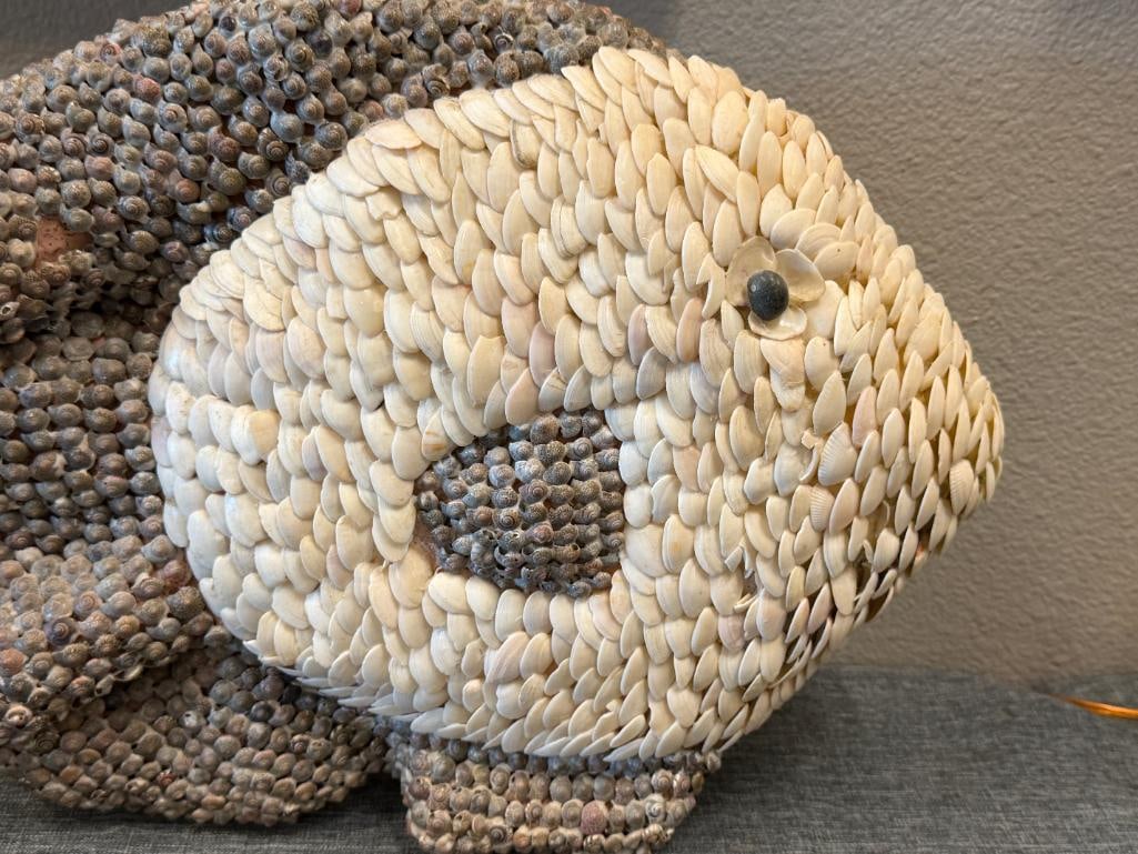 LARGE HAND MADE TROPICAL FISH CENTERPIECE FULLY DECORATED WITH SEA SHELLS - 2
