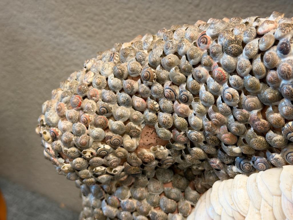 LARGE HAND MADE TROPICAL FISH CENTERPIECE FULLY DECORATED WITH SEA SHELLS - 5