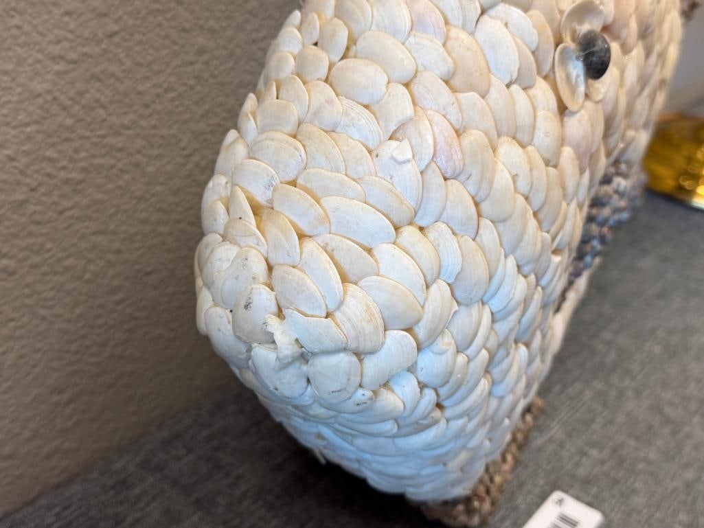 LARGE HAND MADE TROPICAL FISH CENTERPIECE FULLY DECORATED WITH SEA SHELLS - 7