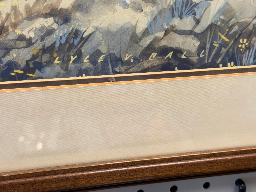 LYLE V. BALL RENOWN RENO, NV ARTIST ORIGINAL WATERCOLOR ON PAPER TITLED INDIAN CAMP #3377 - 7