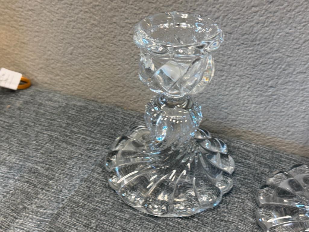 BACCARAT FINE FRENCH CRYSTAL BAMBOUS CANDLE HOLDERS - 4