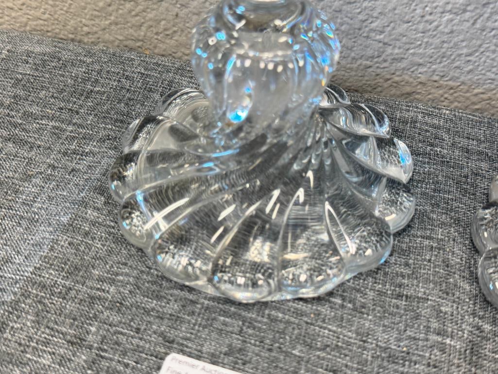 BACCARAT FINE FRENCH CRYSTAL BAMBOUS CANDLE HOLDERS - 5