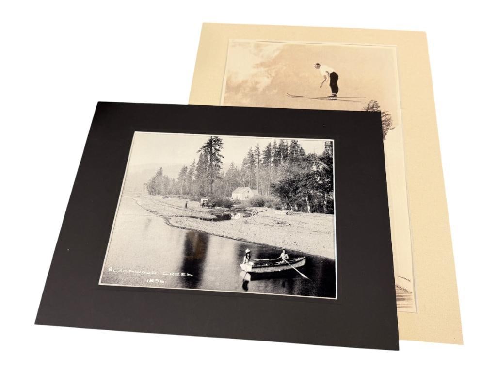 REPRODUCTION PHOTO PRINT SKI JUMPER OVER CAR BY EASTMAN AND BLAKWOOD CREEK PHOTO-PRINT: BOTH MATTED 12" X 16" AND 14" X 11"