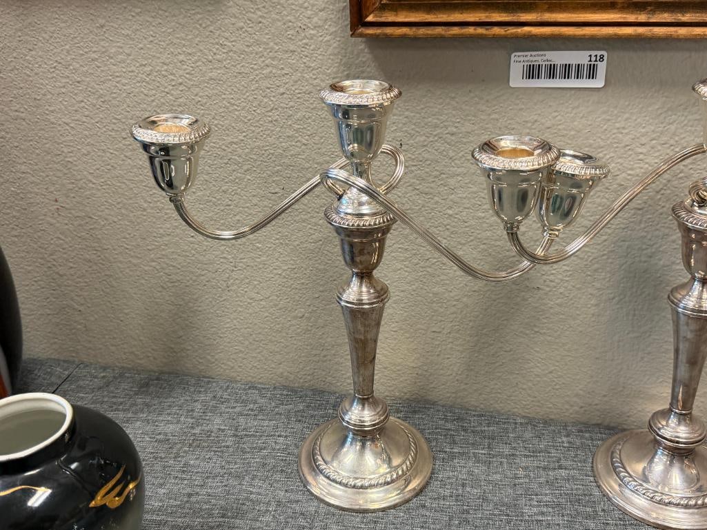 PAIR OF 20TH CENTURY GORHAM ELECTRO-PLATED CANDLESTICK HOLDERS - 2
