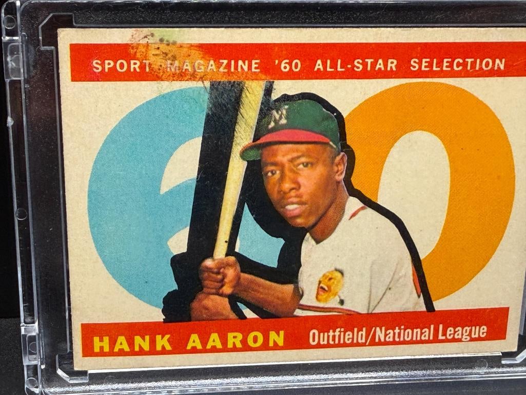 1960 TOPPS #566 HANK AARON SPORT MAGAZINE '60 ALL-STAR SELECTION BASEBALL CARD - 2