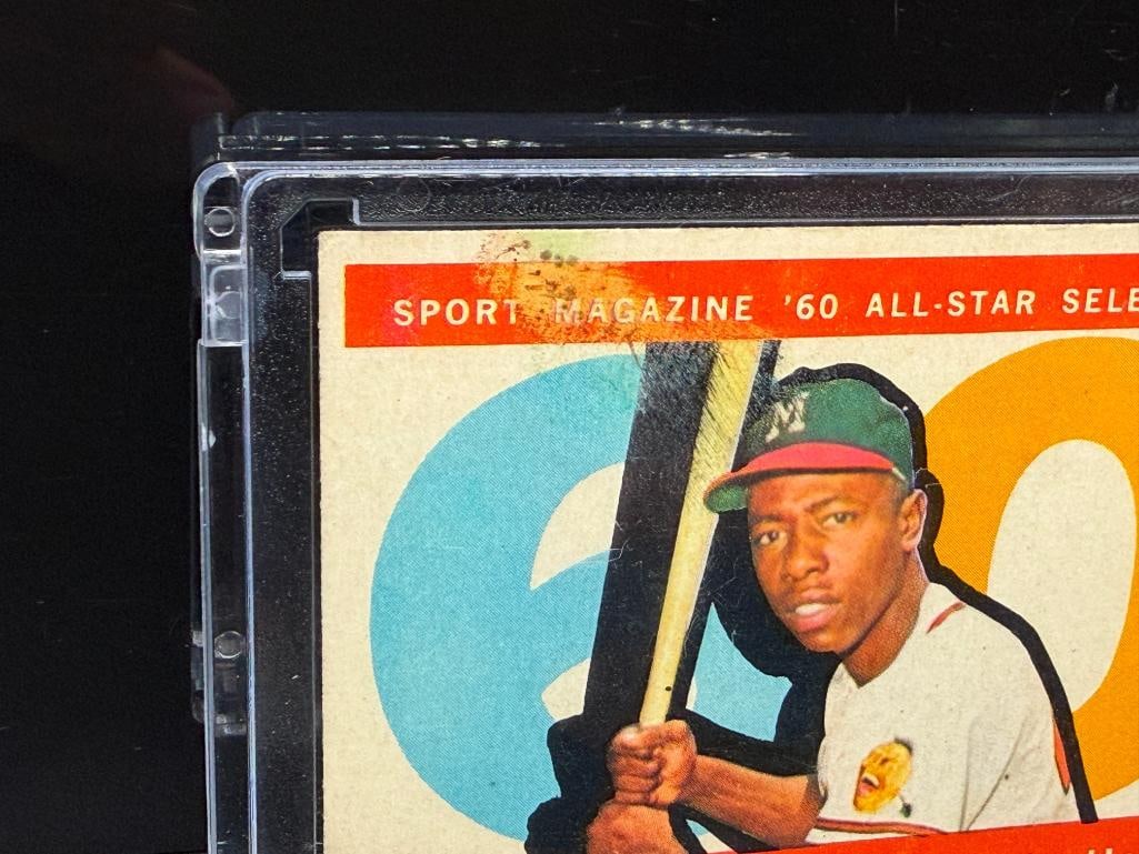1960 TOPPS #566 HANK AARON SPORT MAGAZINE '60 ALL-STAR SELECTION BASEBALL CARD - 3