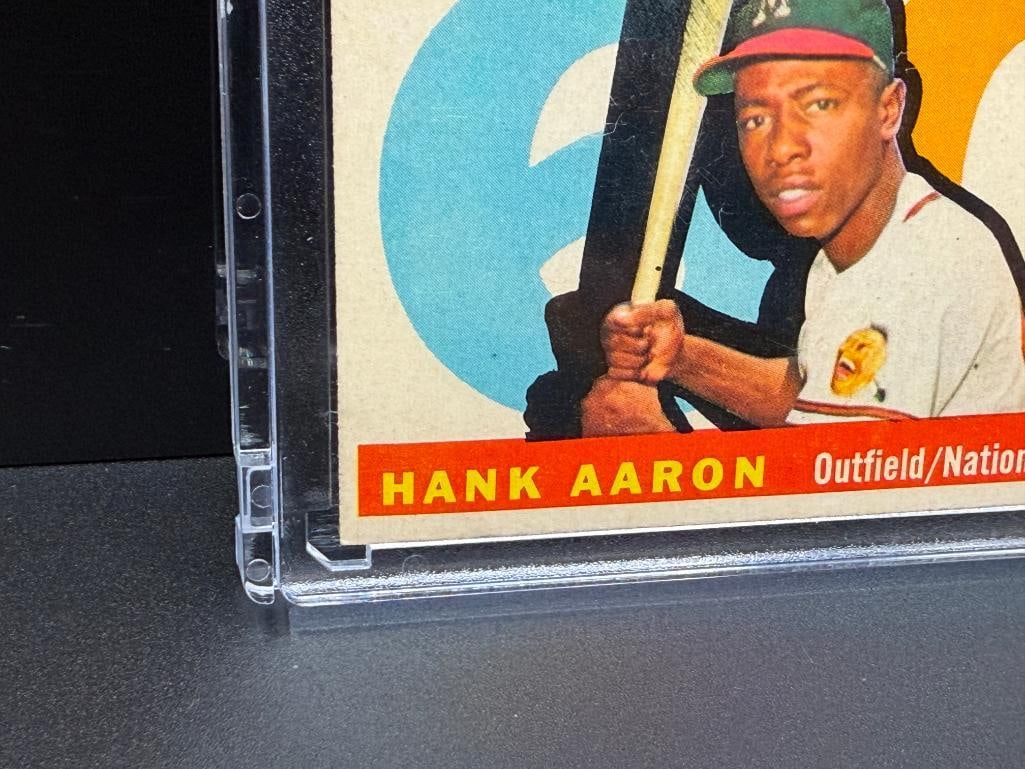 1960 TOPPS #566 HANK AARON SPORT MAGAZINE '60 ALL-STAR SELECTION BASEBALL CARD - 4