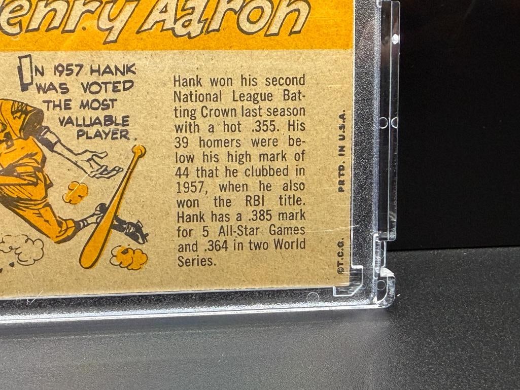 1960 TOPPS #566 HANK AARON SPORT MAGAZINE '60 ALL-STAR SELECTION BASEBALL CARD - 7